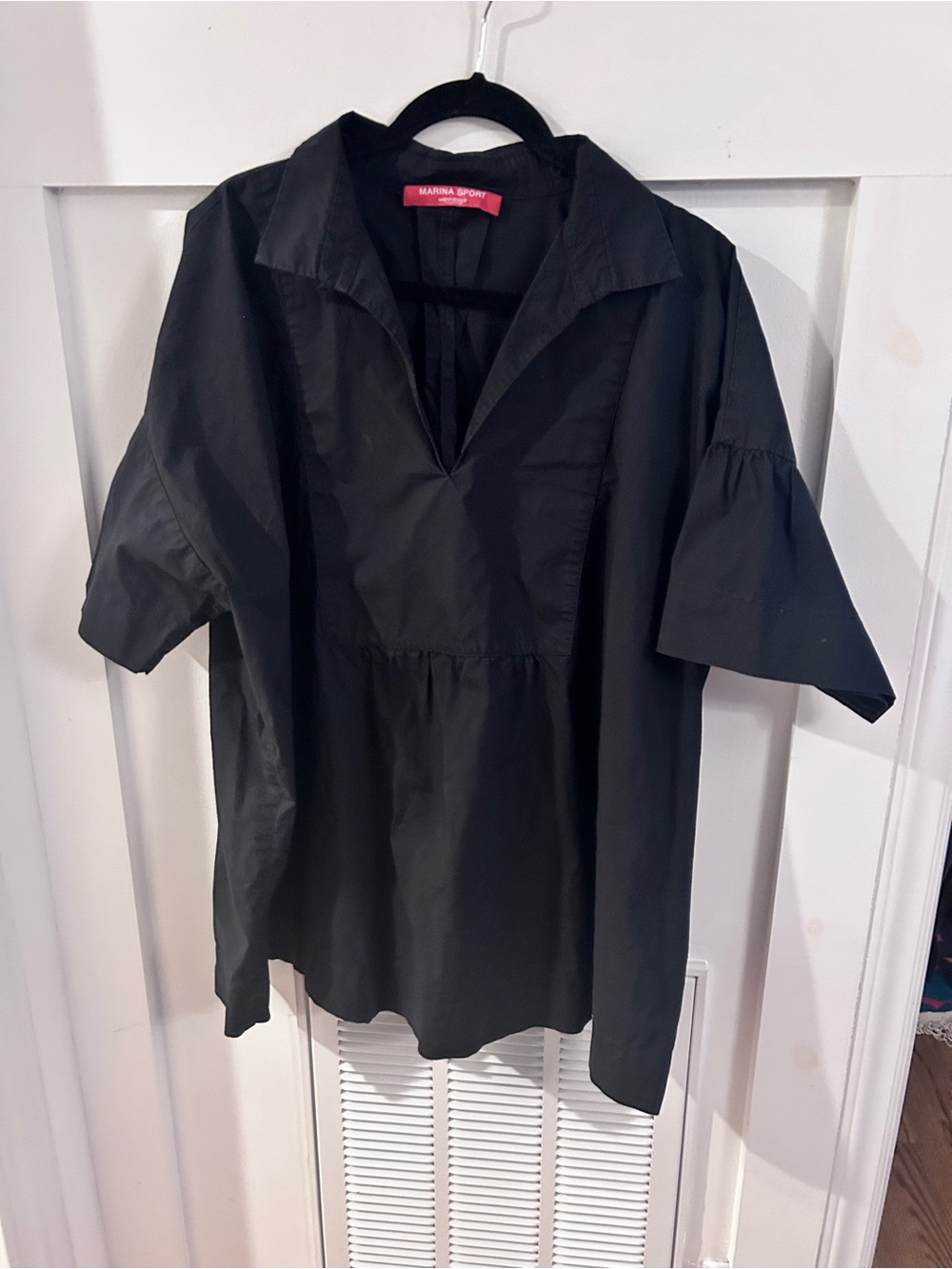 Marina Rinaldi Marina Sport Black Cotton Tunic Blouse US 16